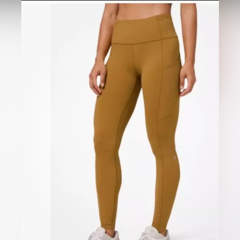 LULULEMON Women's Gold and mustard  Legging size 4